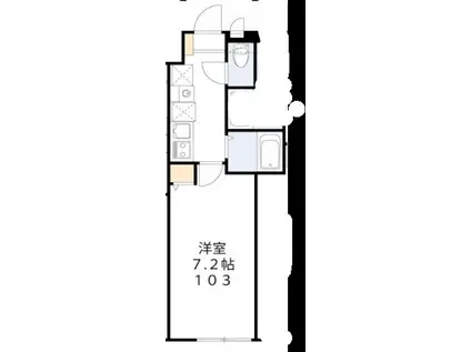 ティーグル足立島根(1K/1階)の間取り写真