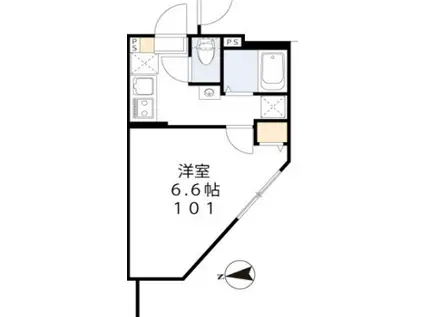 ティーグル足立島根(1K/3階)の間取り写真