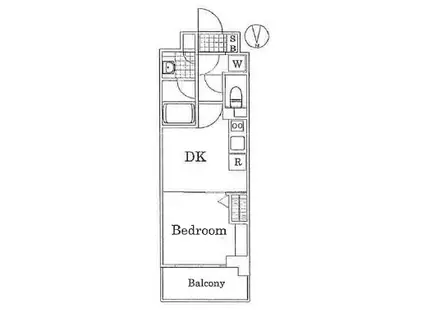 ザ・レジデンス・オブ・トーキョー OM06(1DK/2階)の間取り写真