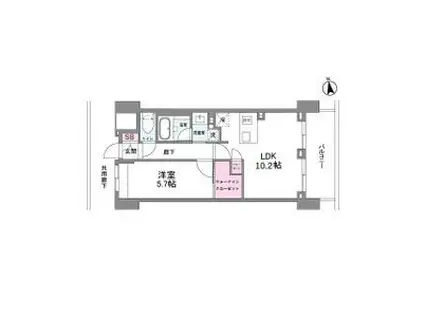 シーズンフラッツ今池ノース(1LDK/3階)の間取り写真