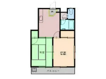 ハイツもろはし(2DK/3階)の間取り写真