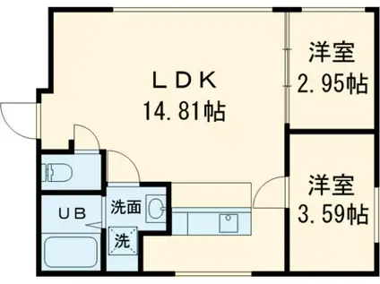 TRIAS336(2LDK/4階)の間取り写真