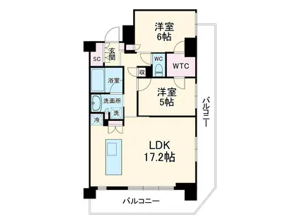 LUXENAPAWS藤沢(2LDK/2階)の間取り写真