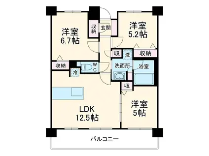 LUXENAPAWS藤沢(3LDK/1階)の間取り写真