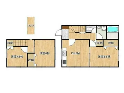 東急田園都市線 藤が丘駅(神奈川) 徒歩19分 2階建 築57年(3DK)の間取り写真