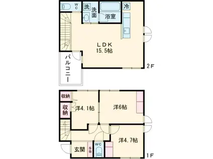 京王電鉄京王線 代田橋駅 徒歩6分 1階建 新築(3LDK)の間取り写真