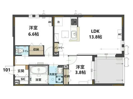 コステッラツィオーネ(2LDK/1階)の間取り写真