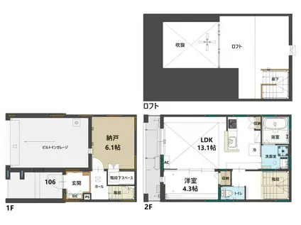 コステッラツィオーネ(1SLDK/1階)の間取り写真