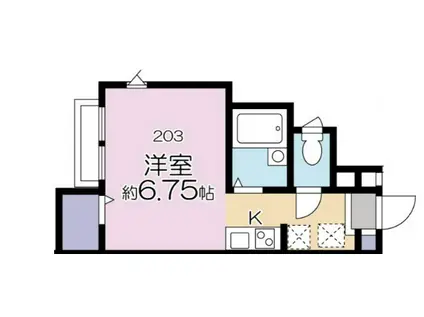 メゾンビアン(ワンルーム/2階)の間取り写真