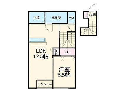 MYカメリア(1LDK/2階)の間取り写真