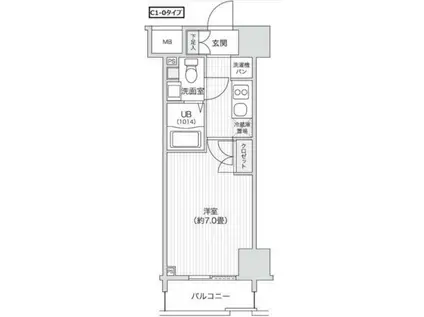 レジディア笹塚2(1K/12階)の間取り写真