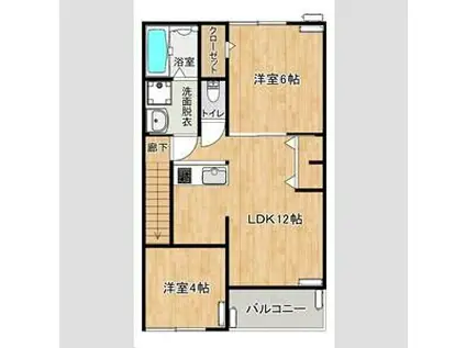 AFC RESIDENCE 馬郡(1LDK/2階)の間取り写真