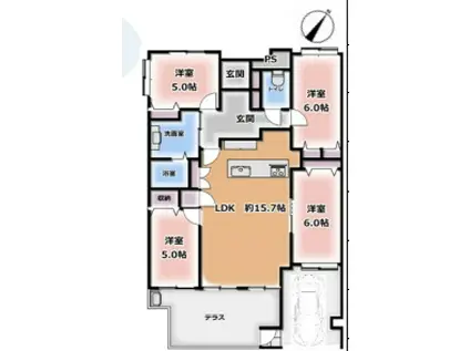 ダイアパレス高尾デュオパルク(4LDK/1階)の間取り写真