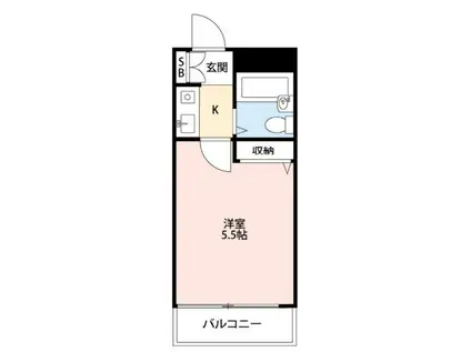 ストークハウス三軒茶屋(1K/1階)の間取り写真