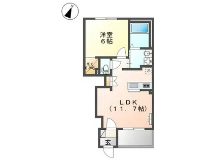 グランコート(1LDK/1階)の間取り写真