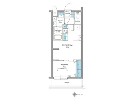 ルフォンリヴェント杉並永福(1LDK/2階)の間取り写真