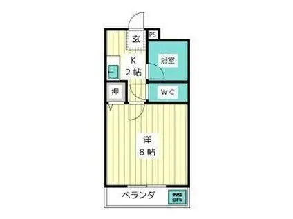 エクシードK(1K/2階)の間取り写真