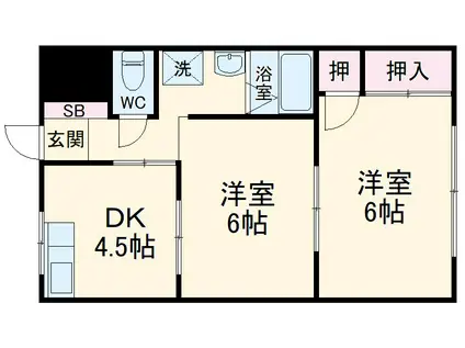 山久マンション(2DK/3階)の間取り写真