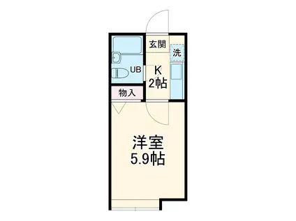 キャピタル北小金(1K/2階)の間取り写真