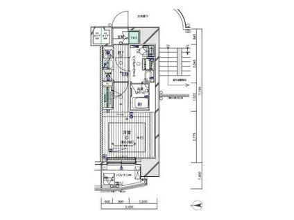 メインステージ川崎クロシア2(1K/4階)の間取り写真