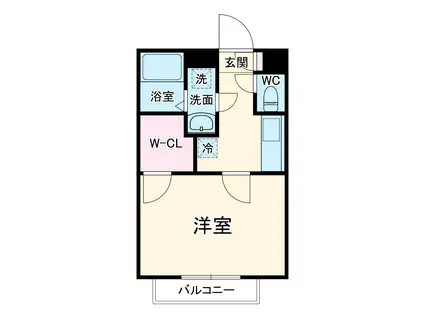 アムール相模が丘(1K/1階)の間取り写真