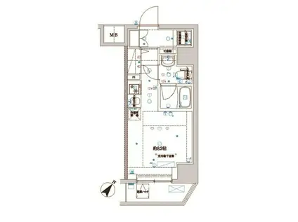 スパシエウインド横浜(ワンルーム/4階)の間取り写真