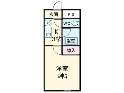 メゾンアイレスⅡ(1K/3階)の間取り写真
