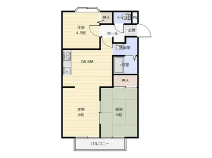 サンビレッジけやき台(2LDK/1階)の間取り写真