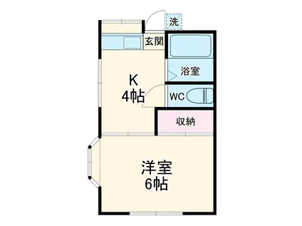 コーポさくらぎ(1K/1階)の間取り写真