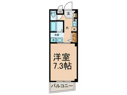 SUNSTATE竜ノ口(1K/1階)の間取り写真