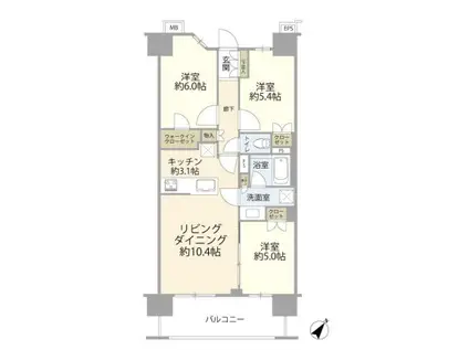 レーベン王NOVERIA(3LDK/2階)の間取り写真