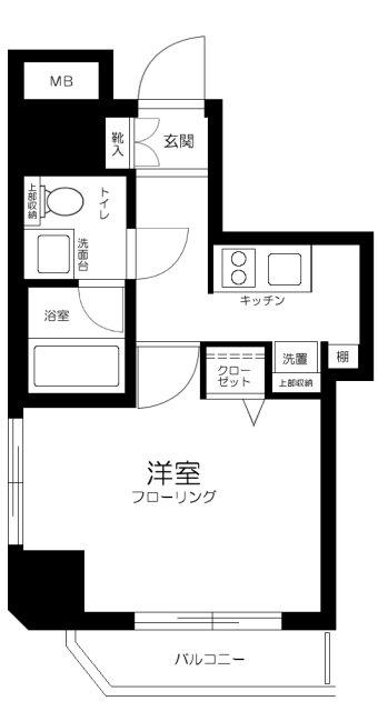 スパシエ トラッド 川口(1K/2階)の間取り写真