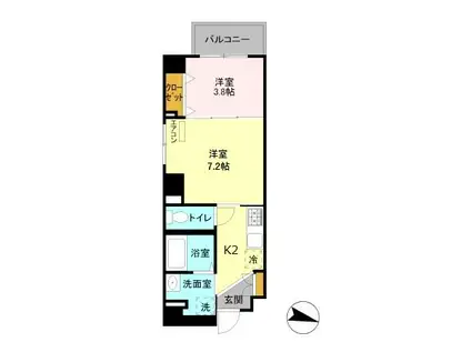 ラフィーネ大宮(2K/2階)の間取り写真