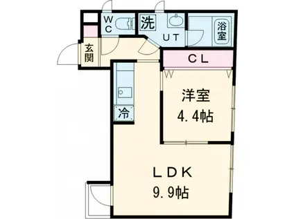 ベースキャンプ浜田山(1LDK/2階)の間取り写真