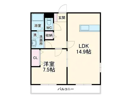 スパッシオメゾン(1LDK/3階)の間取り写真