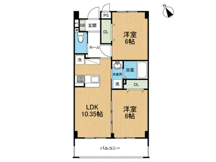 AL VELL(2LDK/3階)の間取り写真