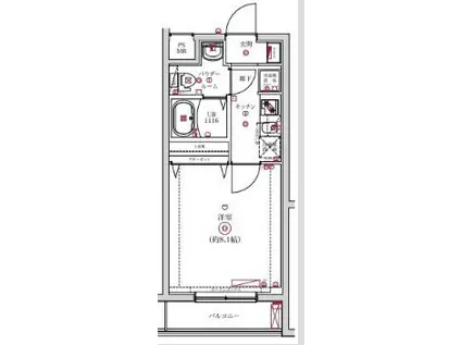 レンティーヴァ綾瀬(1K/2階)の間取り写真