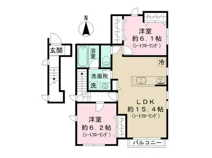 リエート(2LDK/2階)の間取り写真