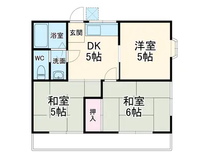 シャトレープルミエC(3DK/1階)の間取り写真