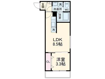 プランドールメゾン(1LDK/1階)の間取り写真