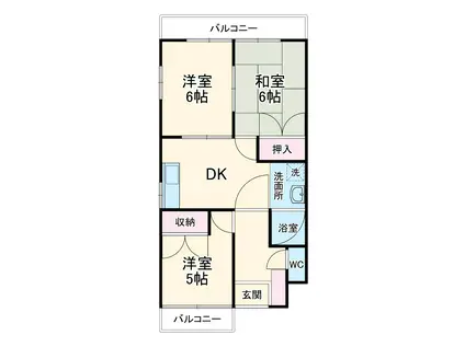 第2双葉マンション(3LDK/1階)の間取り写真