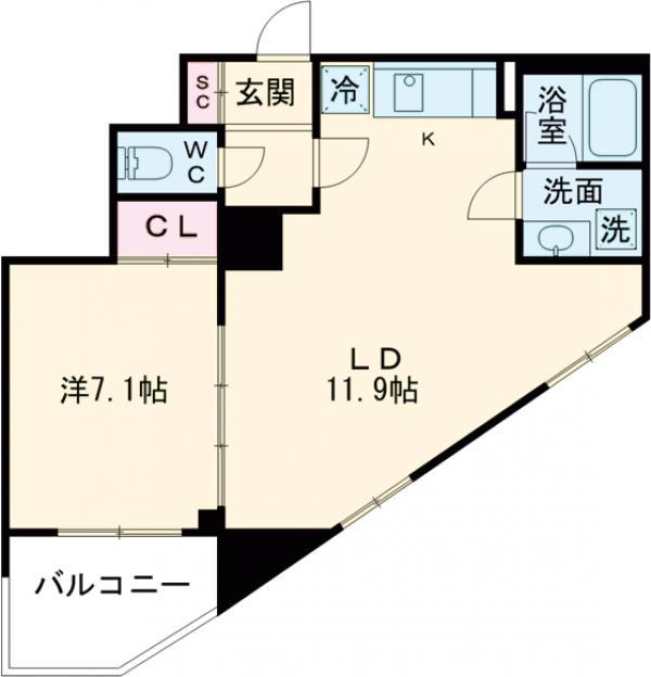 BPRレジデンス練馬富士見台(1LDK/4階)の間取り写真