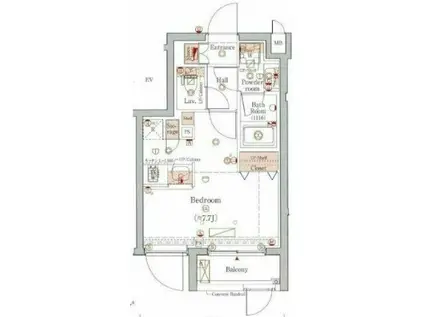 プレール・ドゥーク学芸大学Ⅱ(ワンルーム/1階)の間取り写真