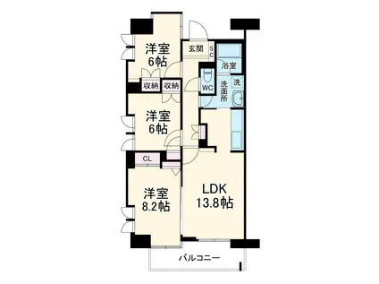 UURコート志木(3LDK/9階)の間取り写真