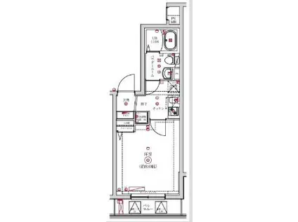 レンティーヴァ綾瀬(1K/4階)の間取り写真