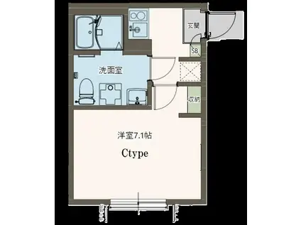 AGRANDE ODAKYU-SAGAMIHARAⅡ(1K/1階)の間取り写真