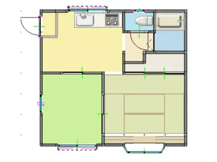 サンダンス・テラスA棟(2DK/1階)の間取り写真