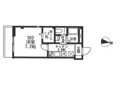 アイビス生田(1K/3階)の間取り写真
