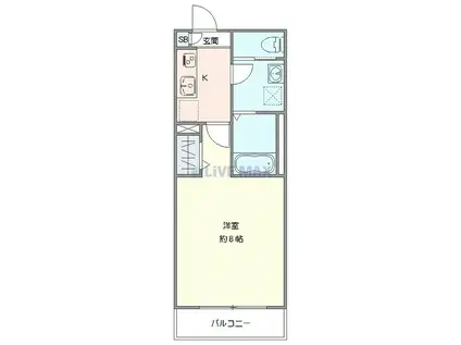 ジーメゾン入間東藤沢グリシーヌ(1K/1階)の間取り写真