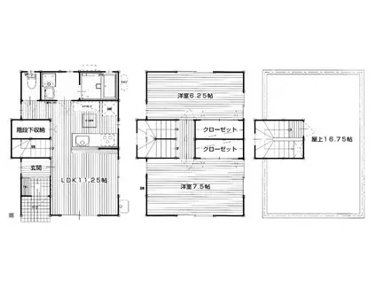 常磐線 内原駅 徒歩4分 2階建 築7年(2LDK)の間取り写真